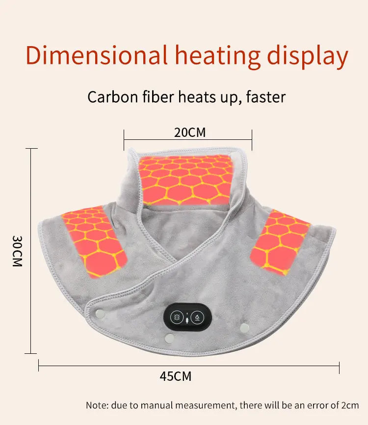 Almofada Elétrica de Calor para Pescoço e Ombros — Vibração e Infravermelho | AlivioPrime